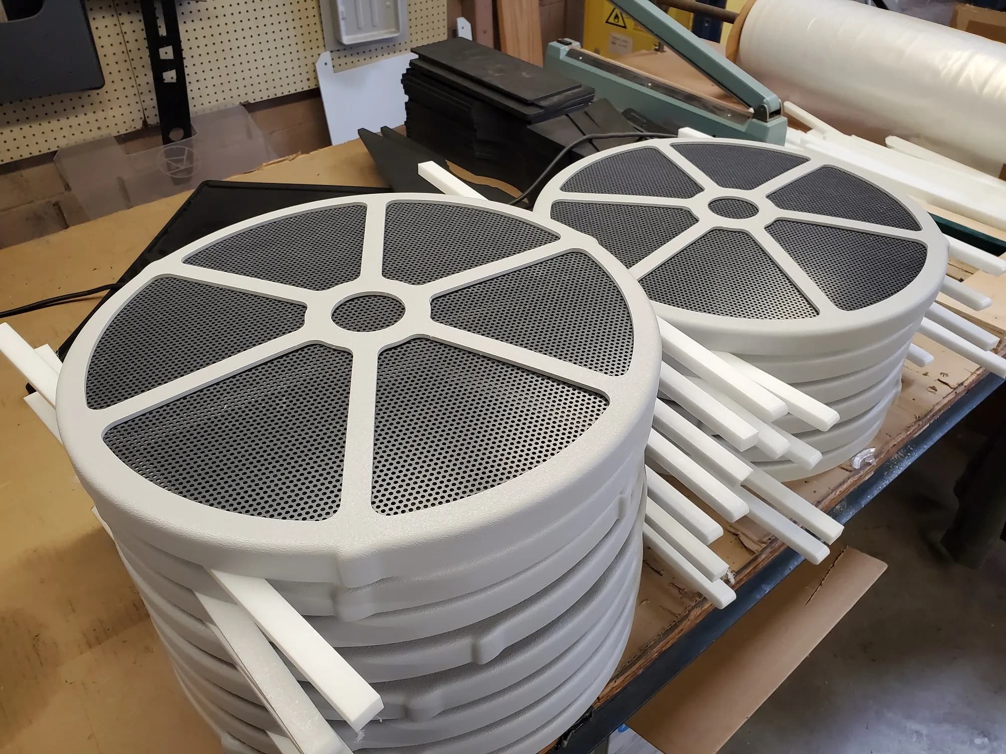 Assembled thermoformed enclosure ready for shipment