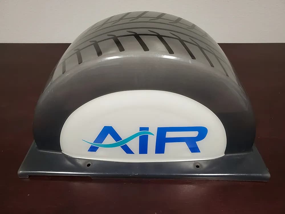 Finished custom thermoformed display header part
